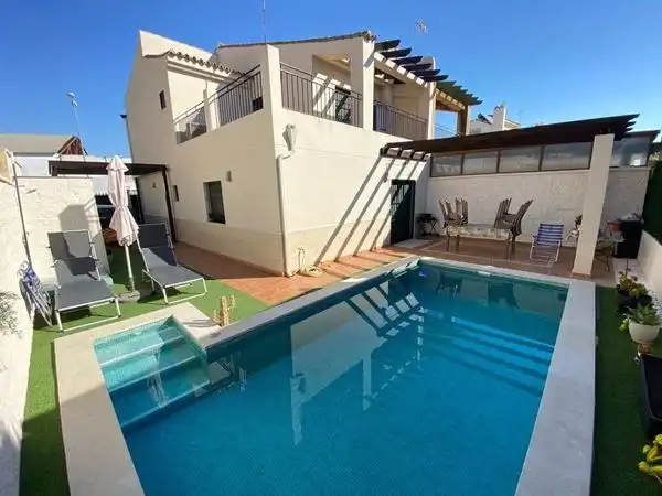 Swimming pool of Houses for sale in Bormujos  with Private garden, Terrace and Swimming Pool
