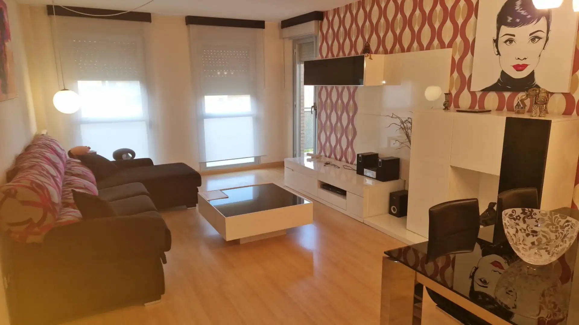 Wohnzimmer von Wohnung zur Miete in Zaragoza mit Heizung, Parkett und Terrasse