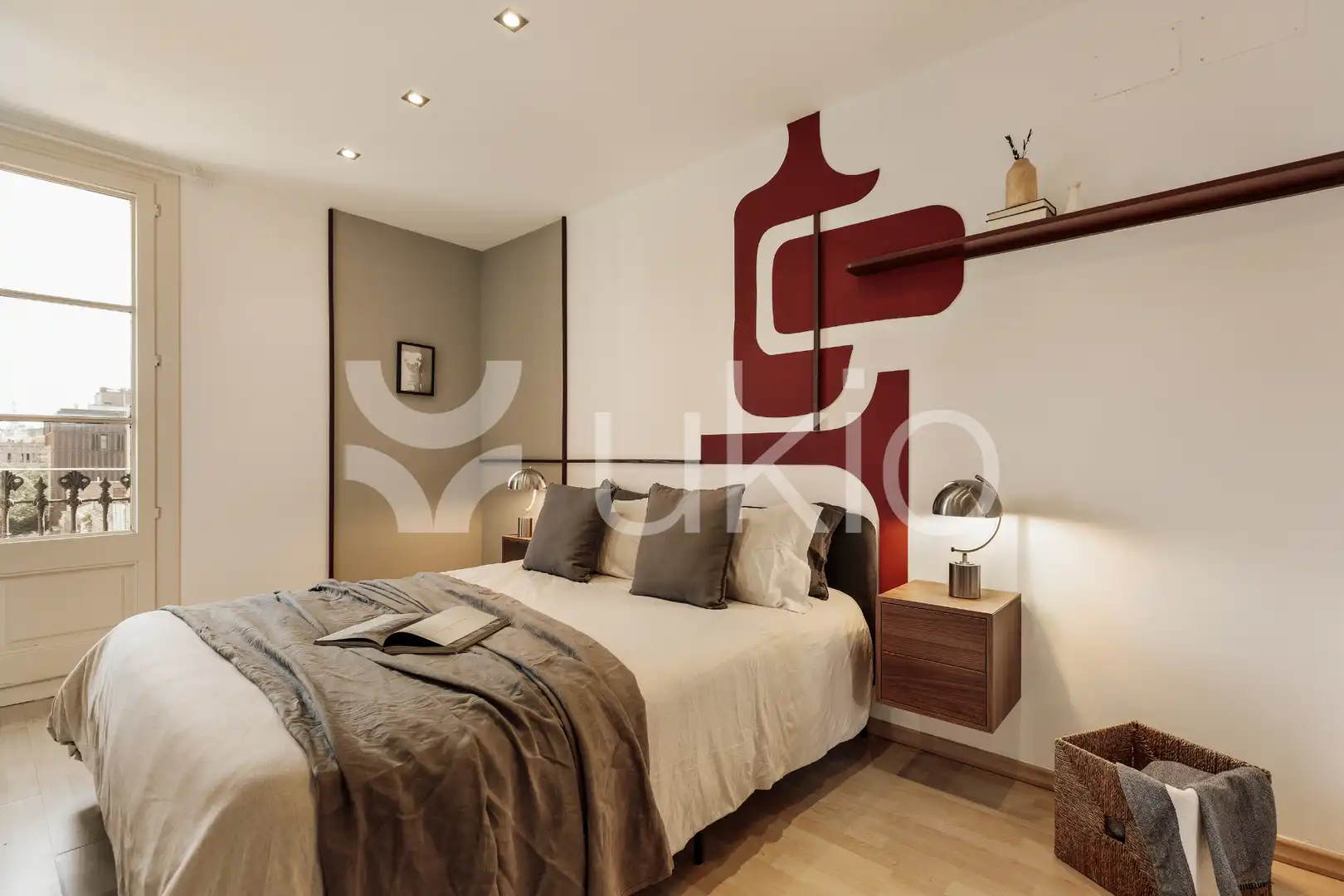 Schlafzimmer von Wohnungen zur Miete in Barcelona mit Klimaanlage, Heizung und Möbliert