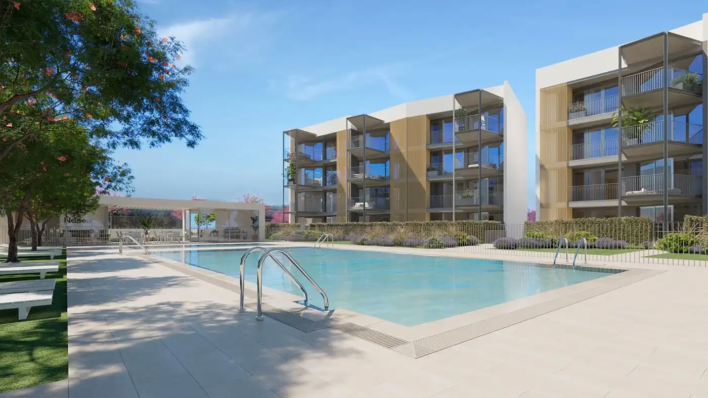 Schwimmbecken von Dachboden zum Verkauf in Calvià mit Klimaanlage, Heizung und Privatgarten