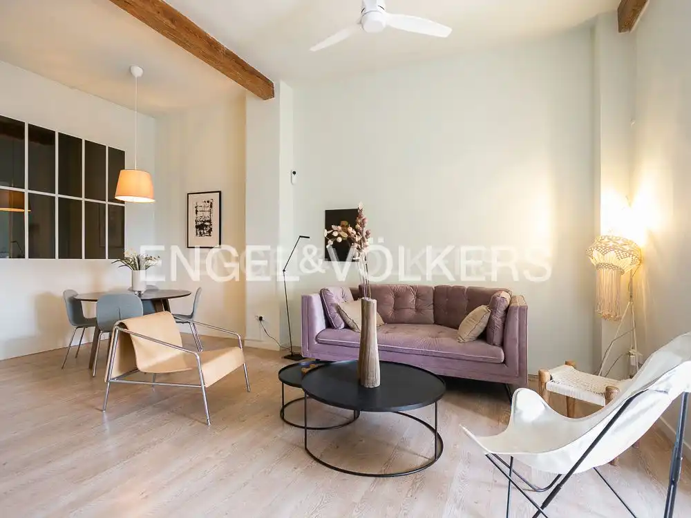 Wohnzimmer von Wohnung zur Miete in Valencia mit Klimaanlage, Heizung und Parkett
