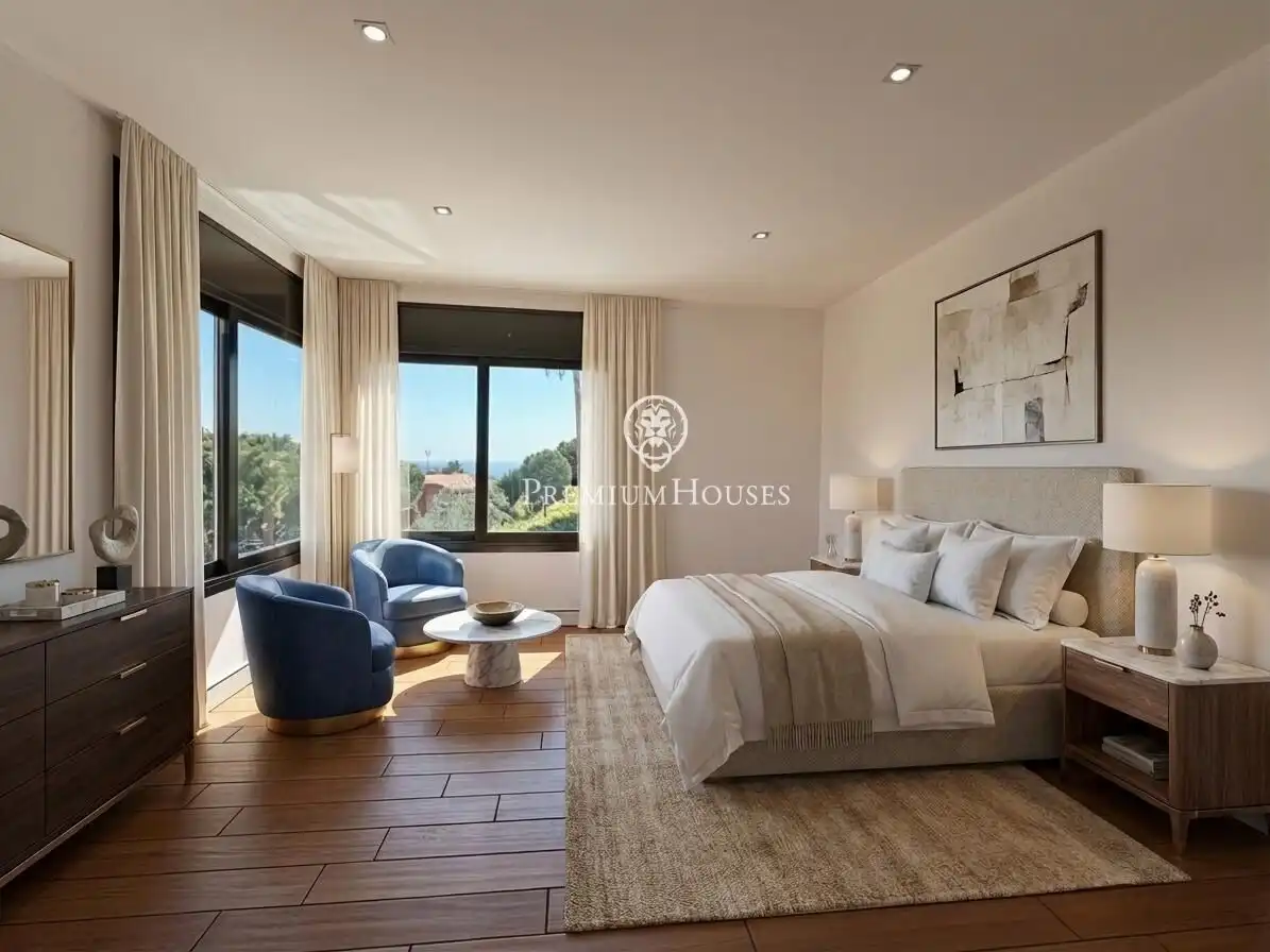 Bedroom of Houses for sale in Sant Andreu de Llavaneres  with Heating, Private garden and Parquet flooring
