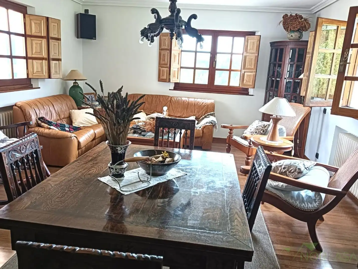 Living room of Houses for sale in Pravia  with Heating, Parquet flooring and Terrace