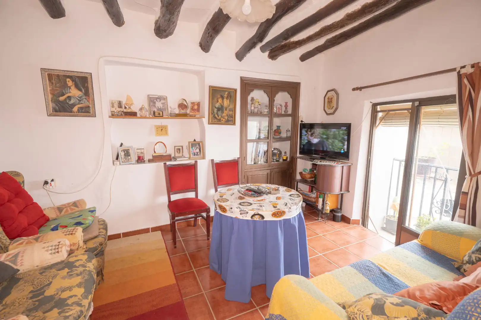 Sala de estar de Casa adosada en venta en Paterna del Río con Amueblado y Balcón