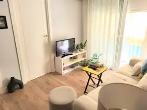 Living room of Flat for sale in  Madrid Capital  with Air Conditioner and Private garden