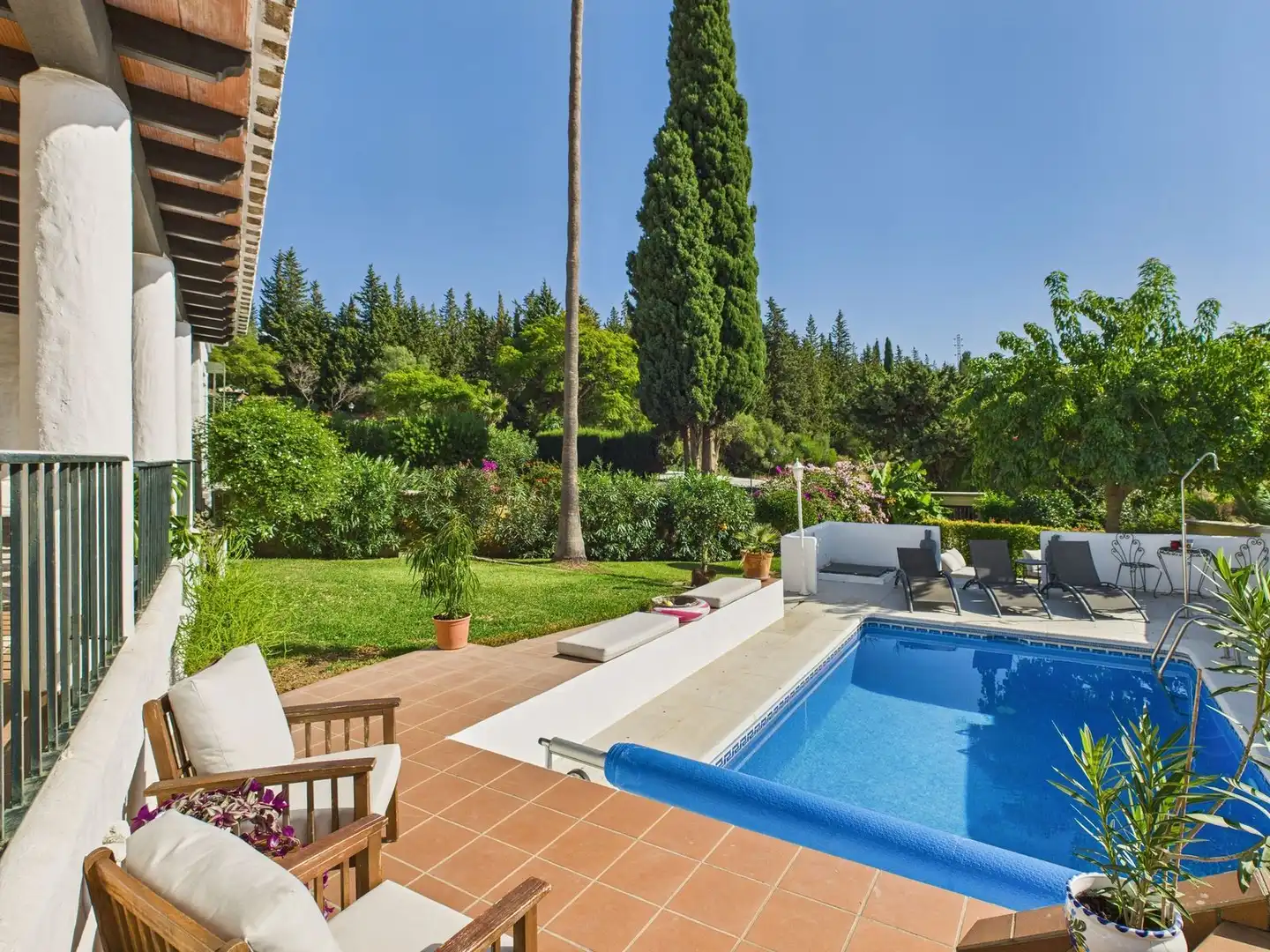 Jardín de Casa o chalet en venta en Estepona con Aire acondicionado, Terraza y TV