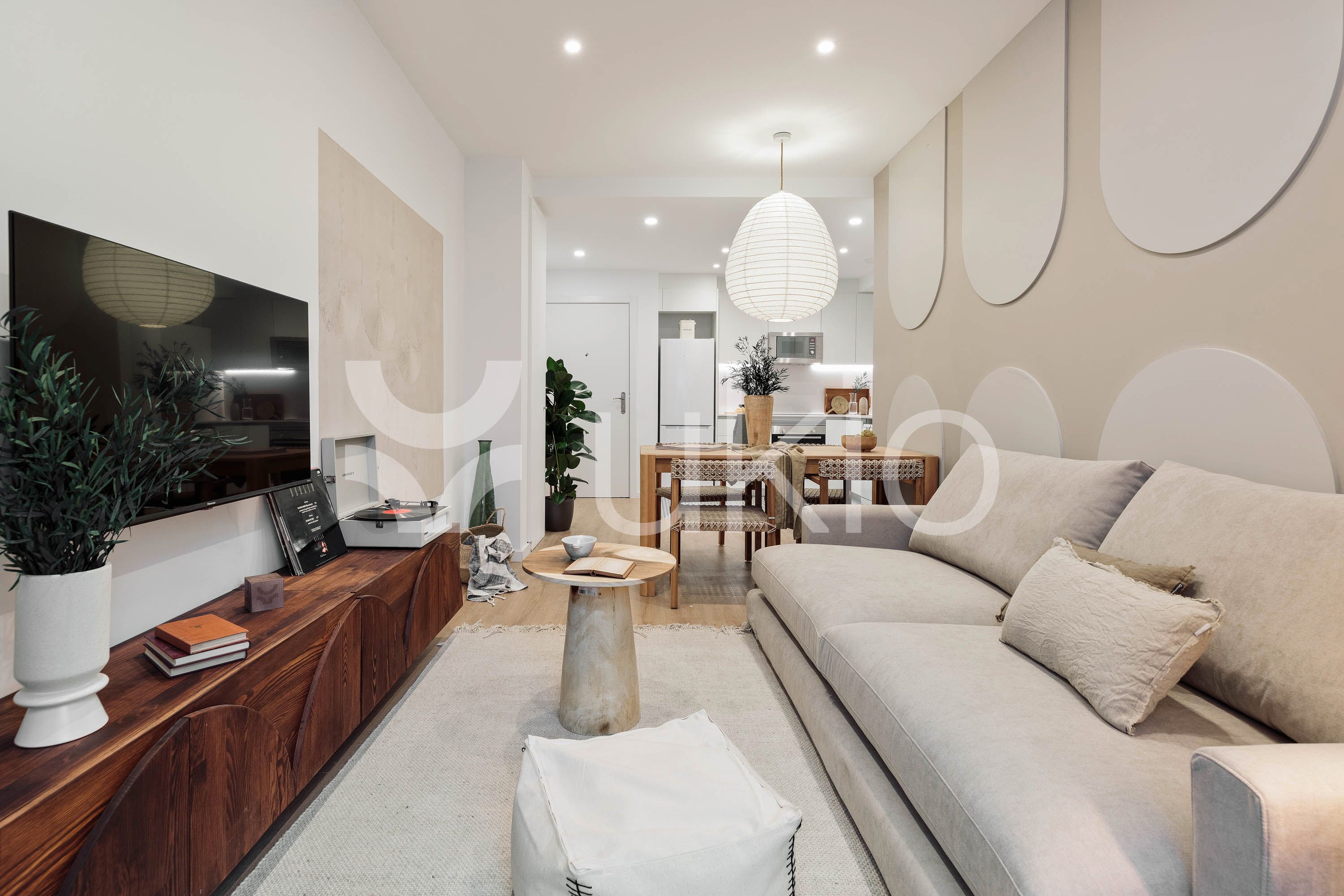 Sala de estar de Apartamento de alquiler en  Barcelona Capital con Aire acondicionado, Calefacción y Parquet