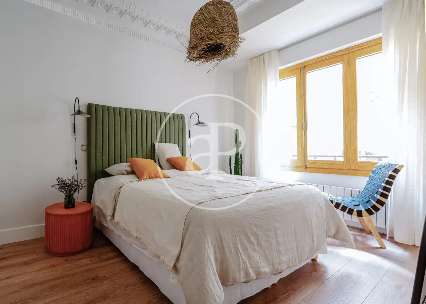 Schlafzimmer von Wohnung zur Miete in Madrid mit Klimaanlage, Heizung und Möbliert