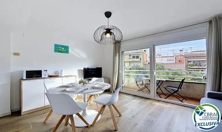 Dining room of Flat for sale in Roses  with Heating, Terrace and Furnished