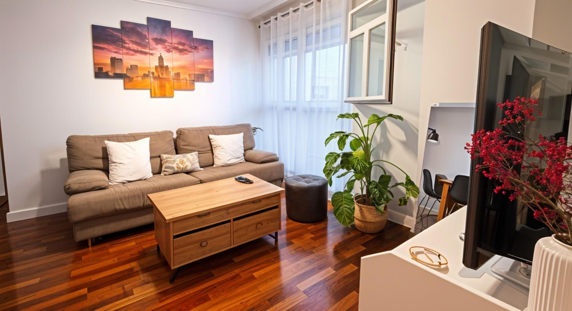 Sala d'estar de Pis en venda en  Madrid Capital amb Aire condicionat, Calefacció i Jardí privat