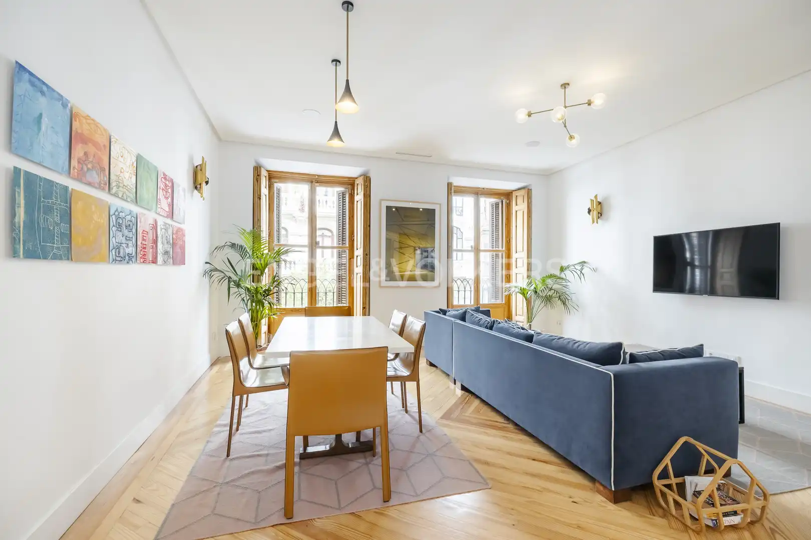Sala de estar de Piso de alquiler en  Madrid Capital con Aire acondicionado, Calefacción y Parquet