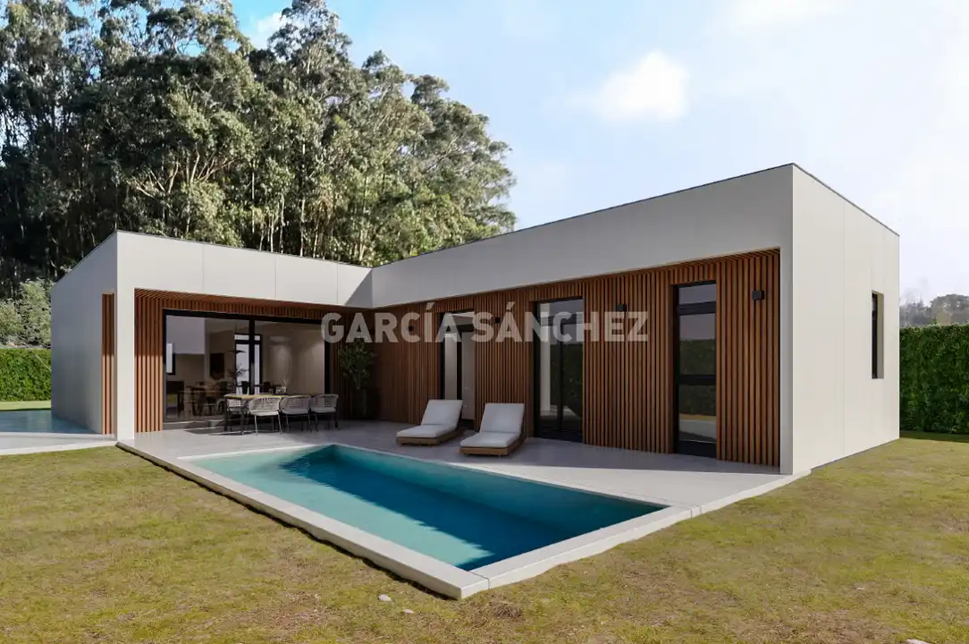 Jardí de Casa o xalet en venda en Boiro amb Jardí privat, Terrassa i Piscina