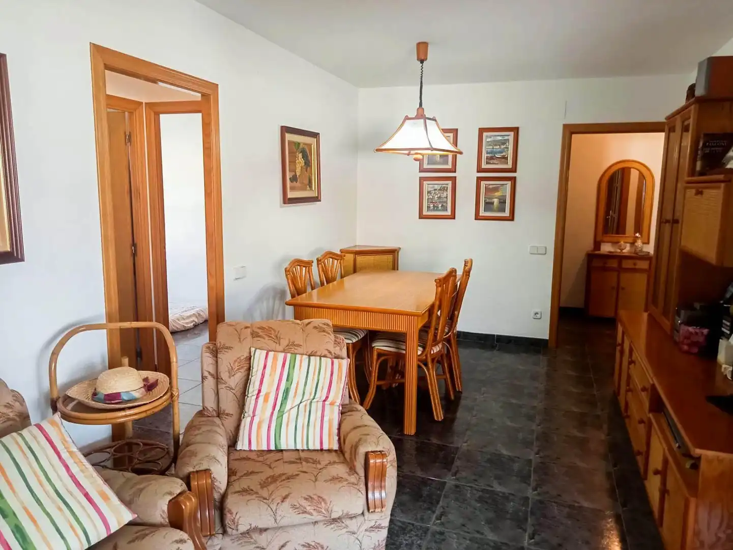 Dining room of Flat for sale in Cunit  with Air Conditioner, Terrace and Community pool