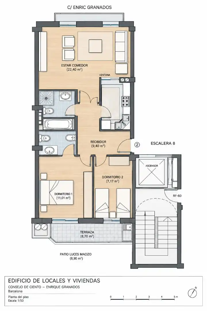 Wohnung mit Terrasse zum Verkauf in Carrer d'Enric Granados, imagen 19