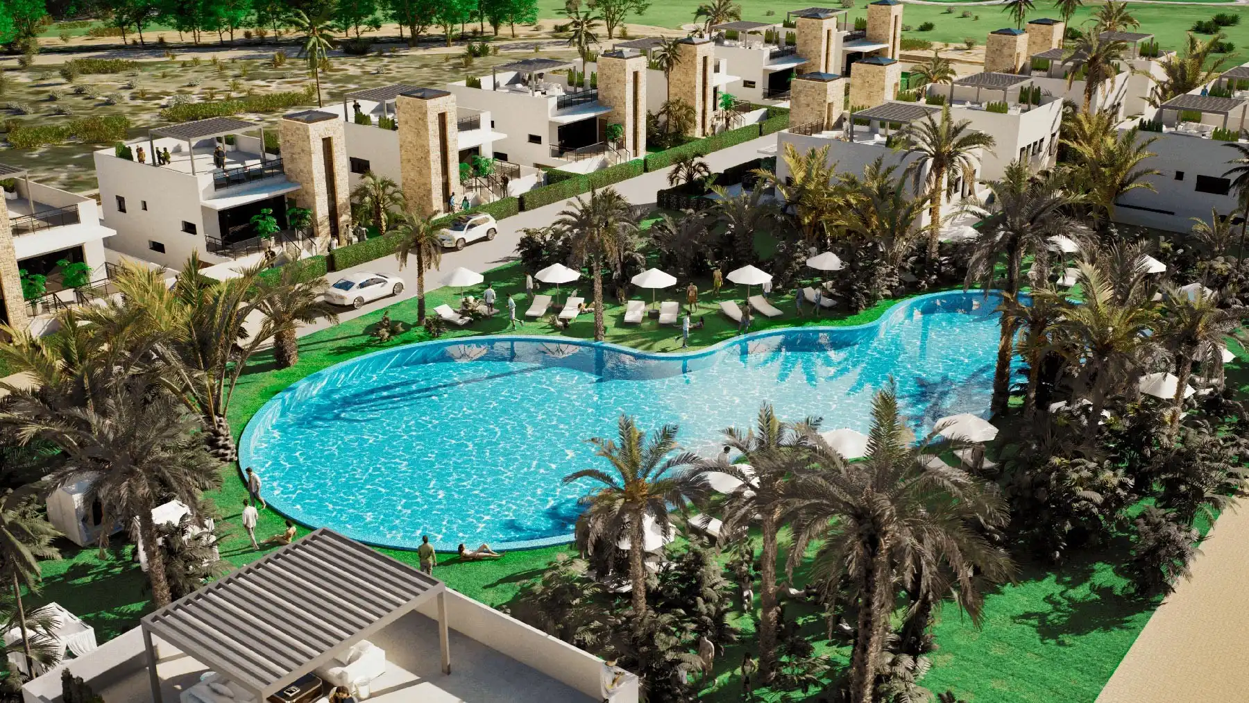 Swimming pool of Houses for sale in Mazarrón  with Terrace and Community pool