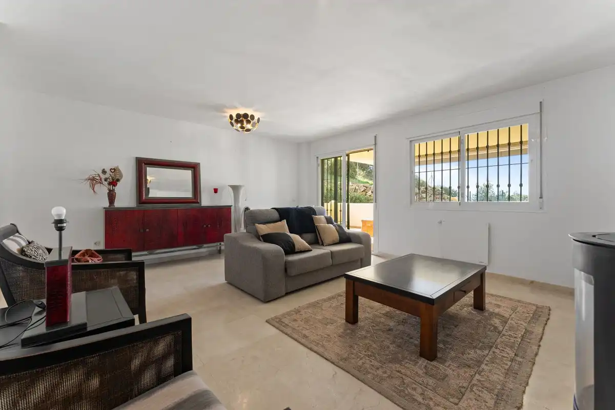 Sala de estar de Apartamento en venta en Mijas con Aire acondicionado, Jardín privado y Terraza