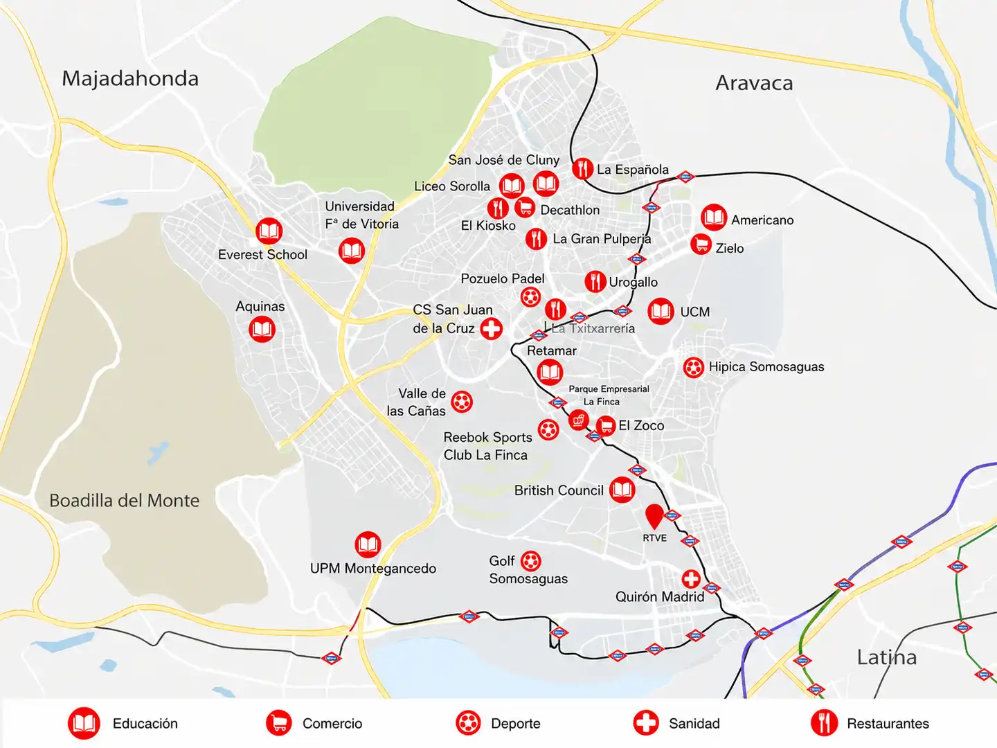 Außenansicht von Wohnung zur Miete in Pozuelo de Alarcón mit Klimaanlage, Heizung und Abstellraum