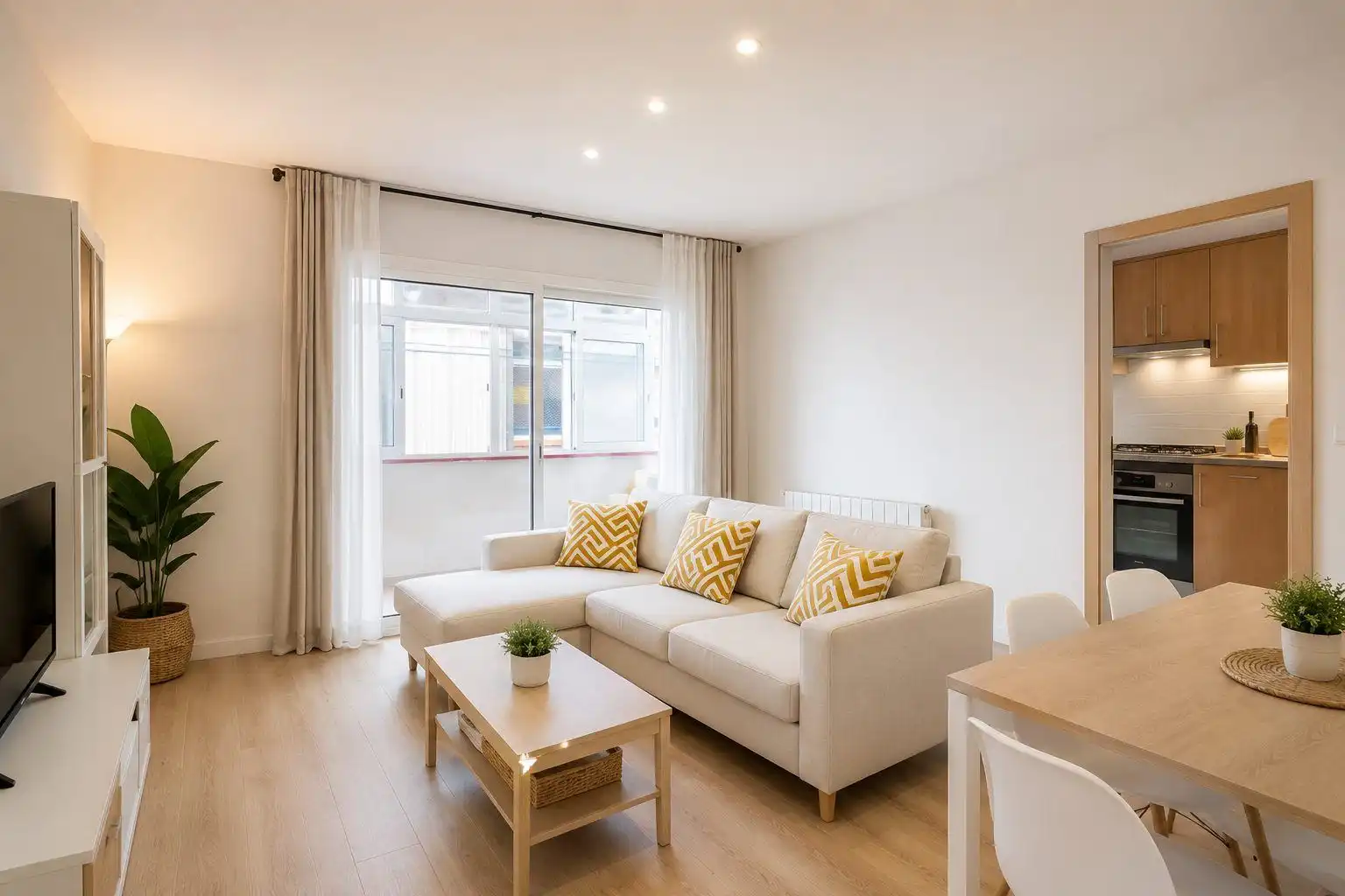 Sala de estar de Piso en venta en Mataró con Calefacción, Trastero y Amueblado