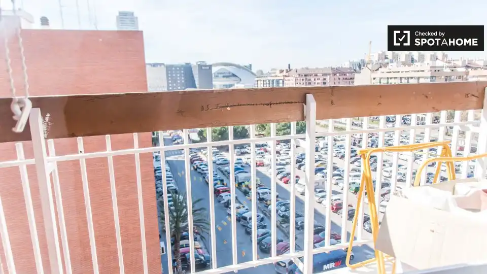 Balcony of Flat for rent in Valencia  with Air Conditioner, Heating and Furnished