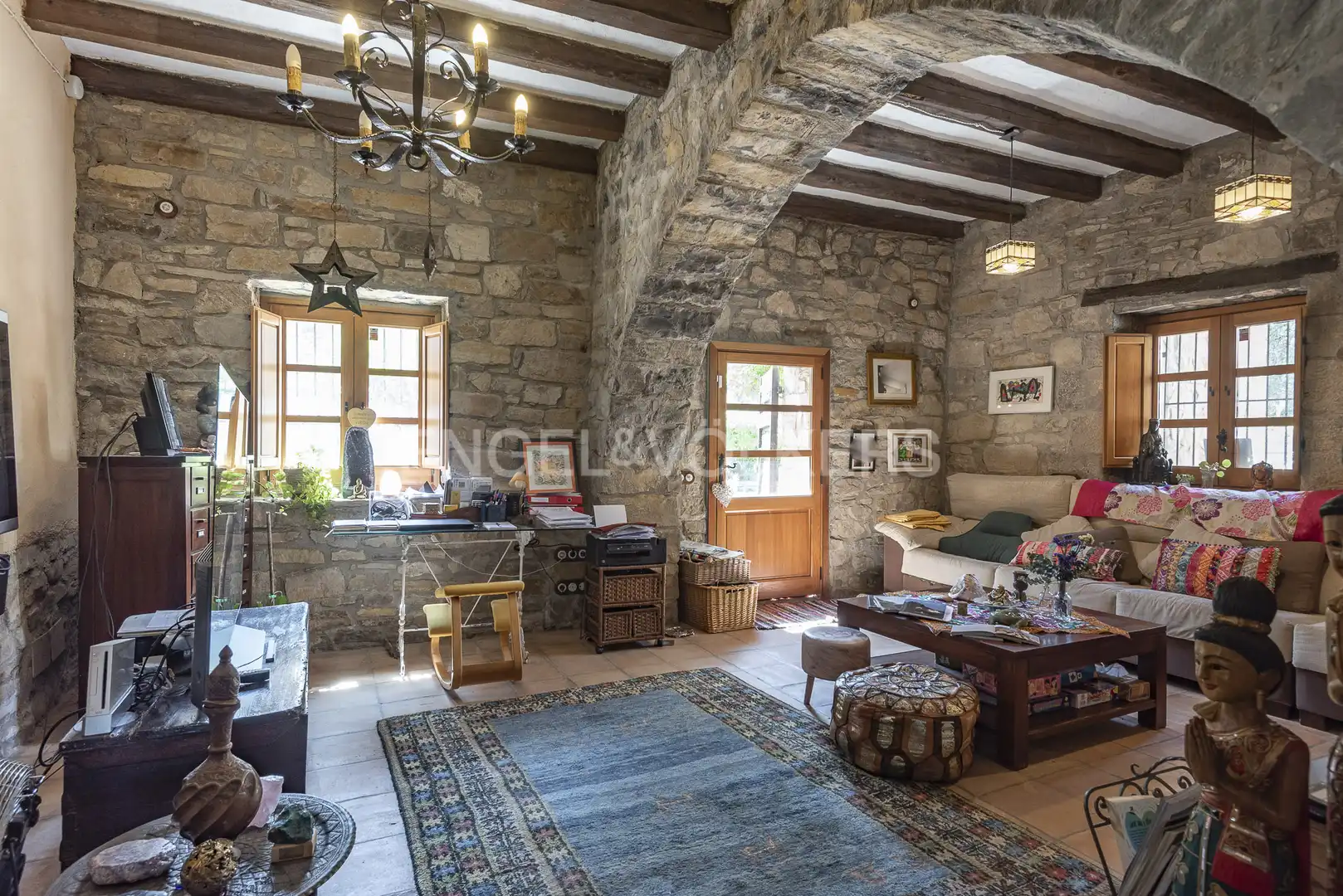 Living room of Country homes for sale in Castellbell i el Vilar  with Heating, Private garden and Swimming Pool