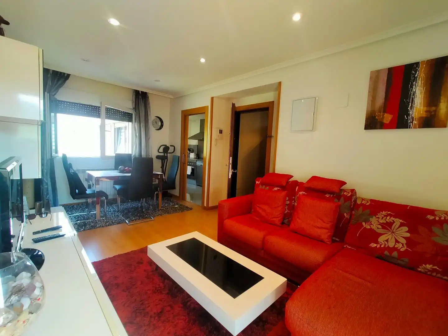 Living room of Flat for sale in Pravia  with Heating, Terrace and Furnished
