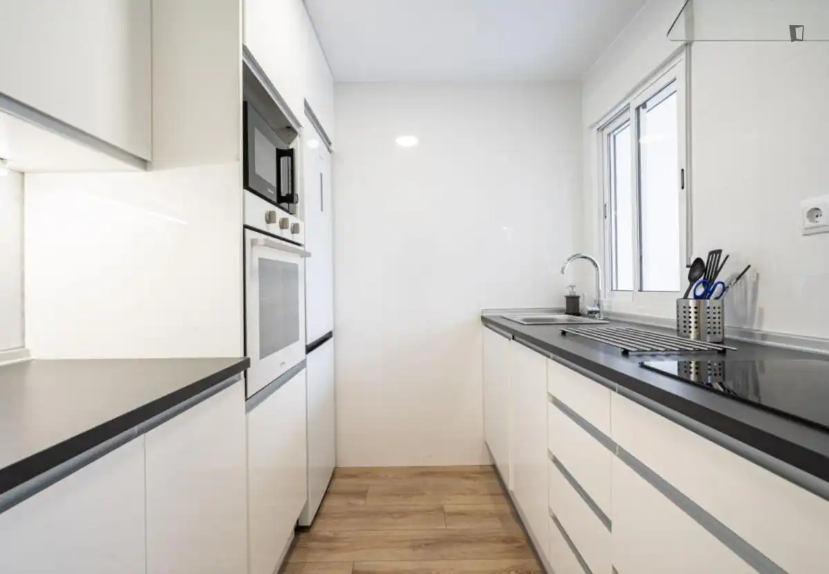 Cuina de Apartament de lloguer en Madrid amb Calefacció, Moblat i Forn