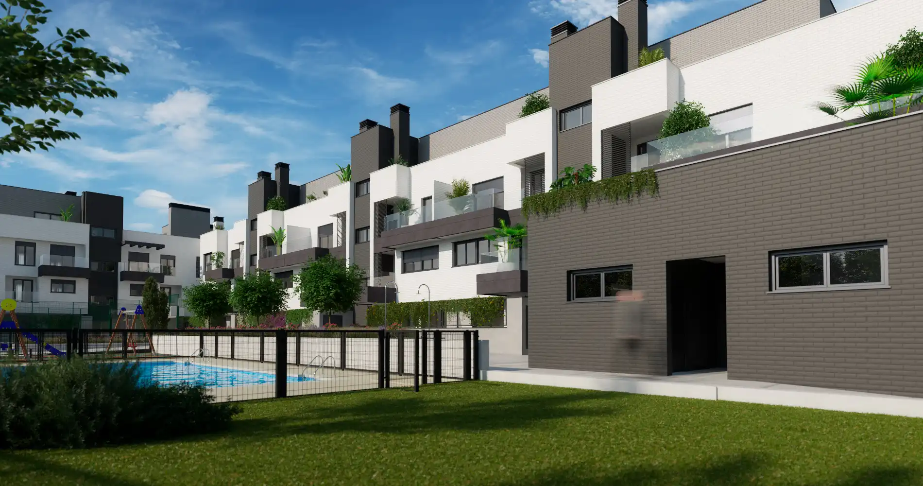 Außenansicht von Wohnung zum Verkauf in Las Rozas de Madrid mit Klimaanlage, Heizung und Terrasse