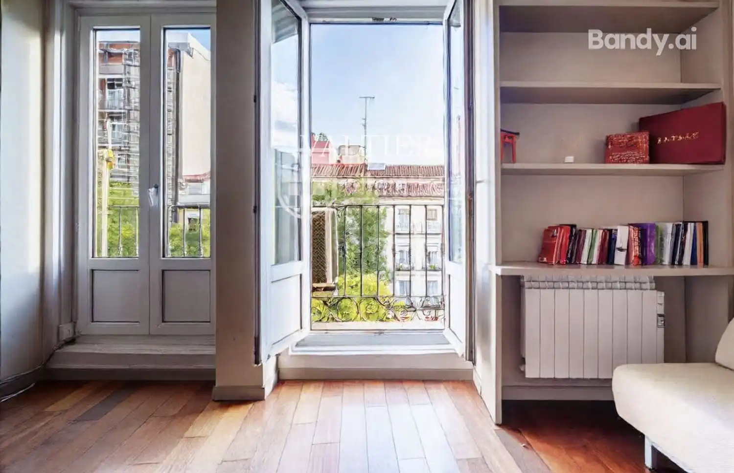 Balcony of Flat for rent in Madrid  with Air Conditioner, Storage room and Furnished