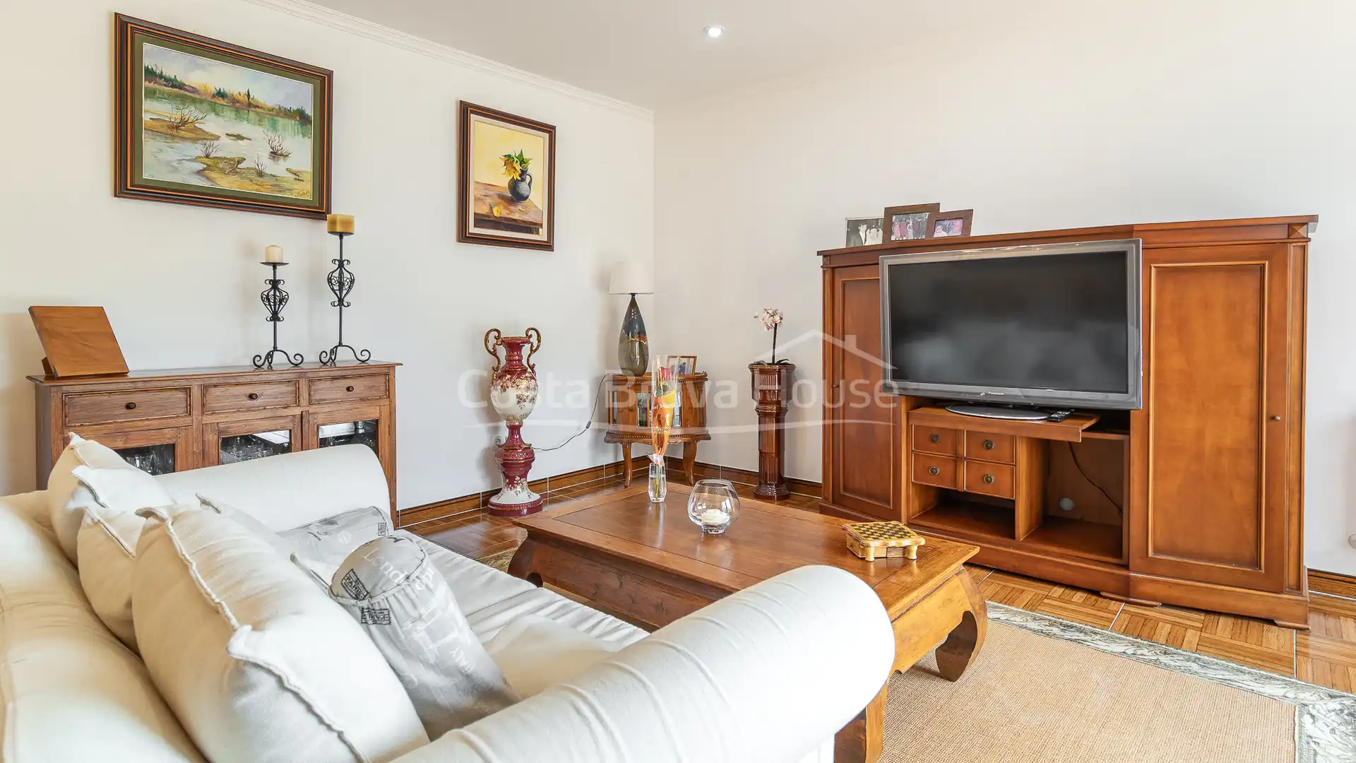 Sala de estar de Casa o chalet en venta en Calonge i Sant Antoni con Calefacción, Jardín privado y Parquet