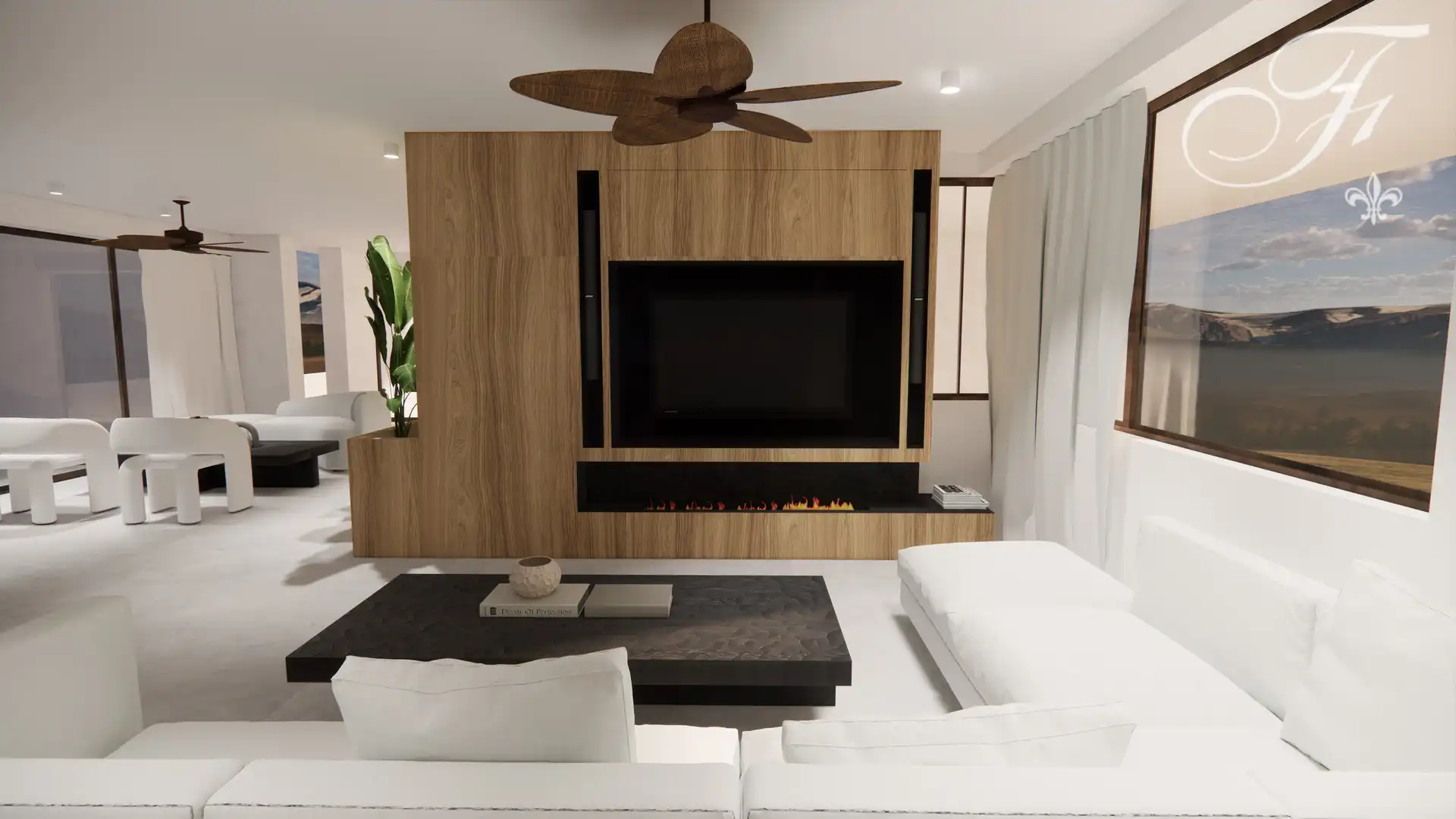 Sala de estar de Casa o chalet de alquiler en Sant Antoni de Portmany con Aire acondicionado, Jardín privado y Terraza