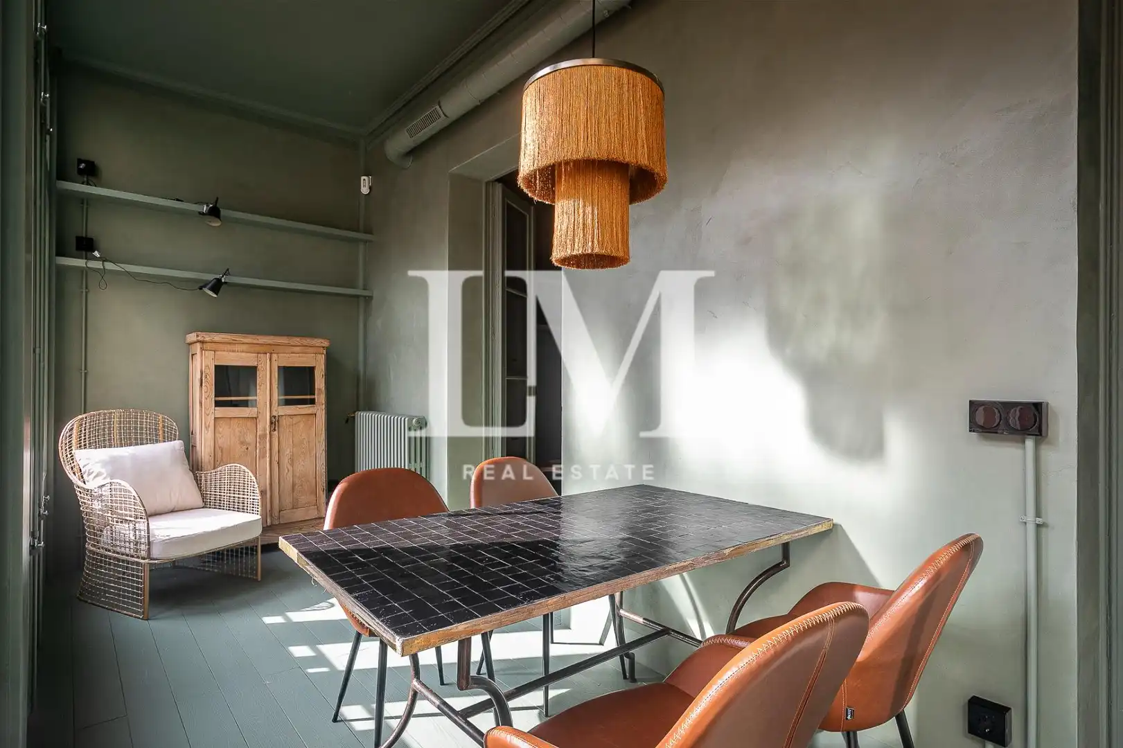 Comedor de Apartamento de alquiler en Barcelona con Aire acondicionado, Calefacción y Terraza