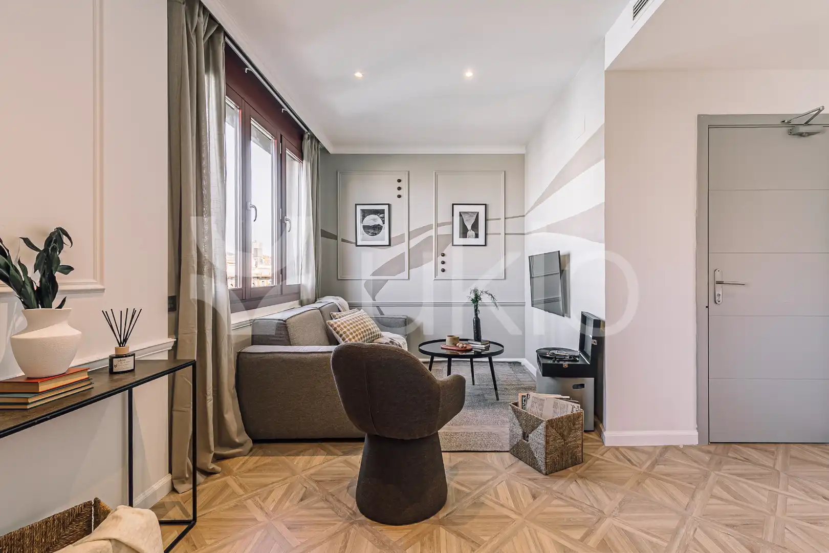 Sala d'estar de Apartament de lloguer en Barcelona amb Aire condicionat, Calefacció i Moblat