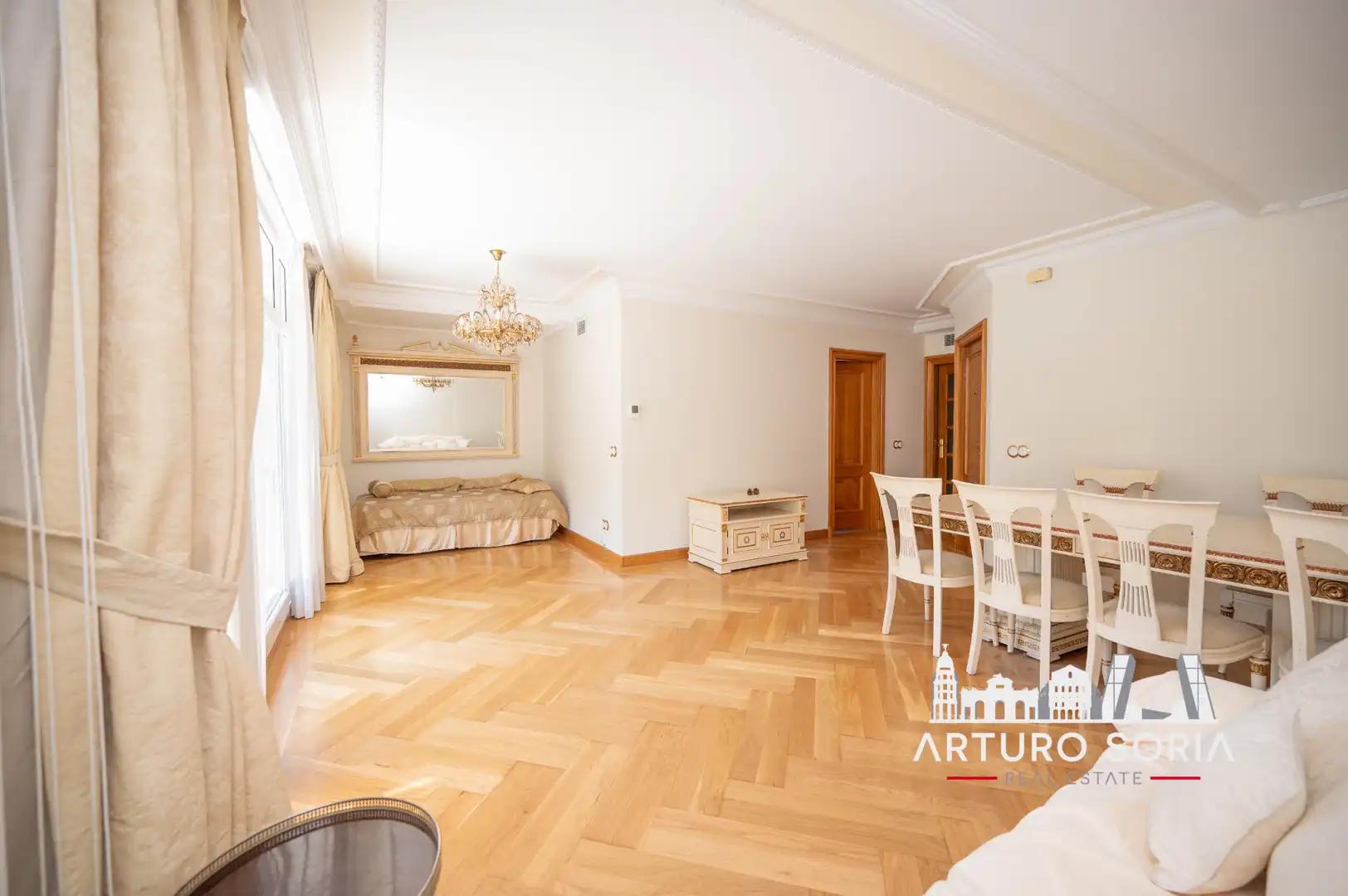 Wohnzimmer von Wohnung zur Miete in Madrid mit Klimaanlage, Heizung und Terrasse