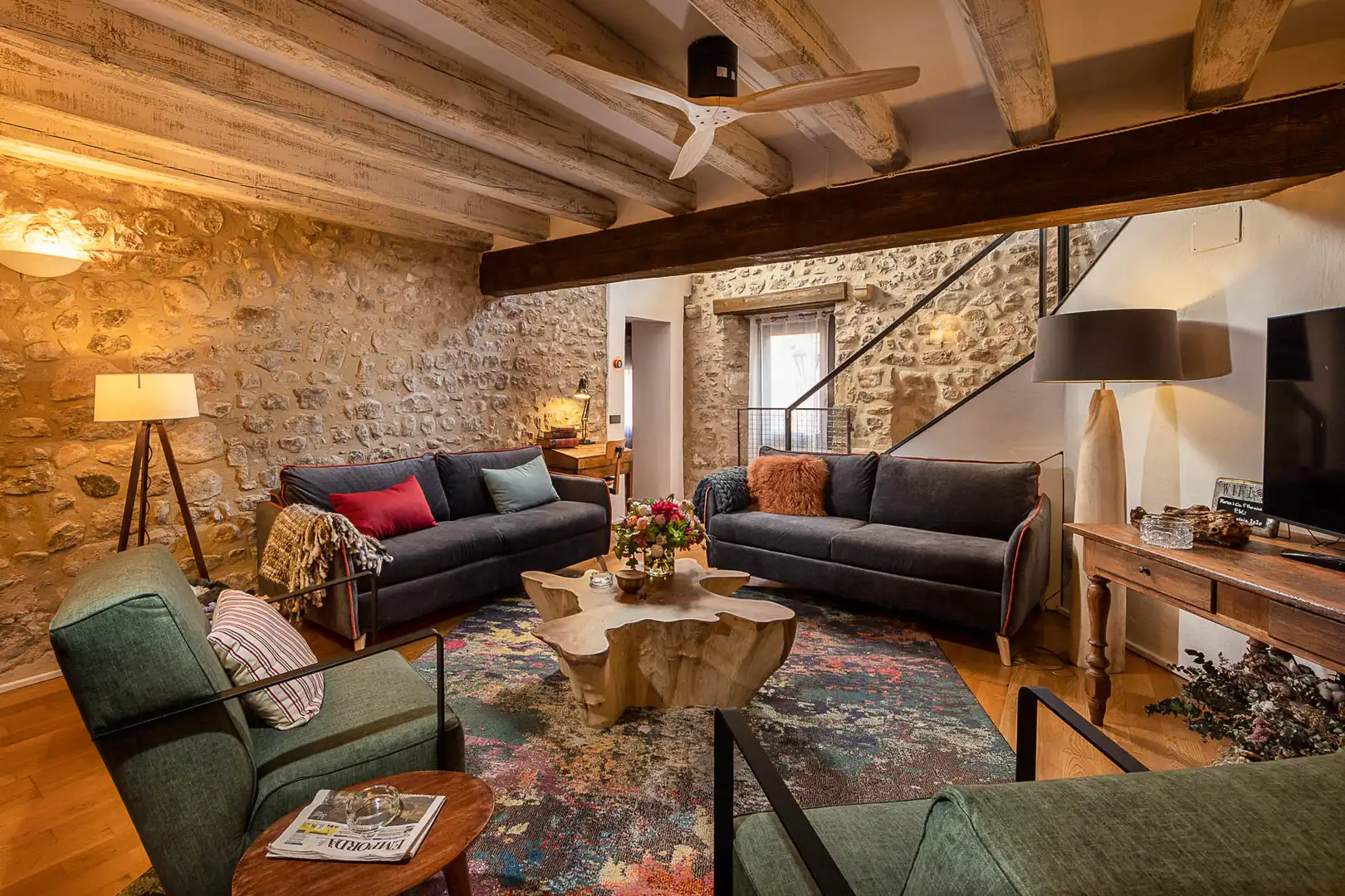 Sala de estar de Finca rústica en venta en Cistella con Aire acondicionado, Calefacción y Jardín privado