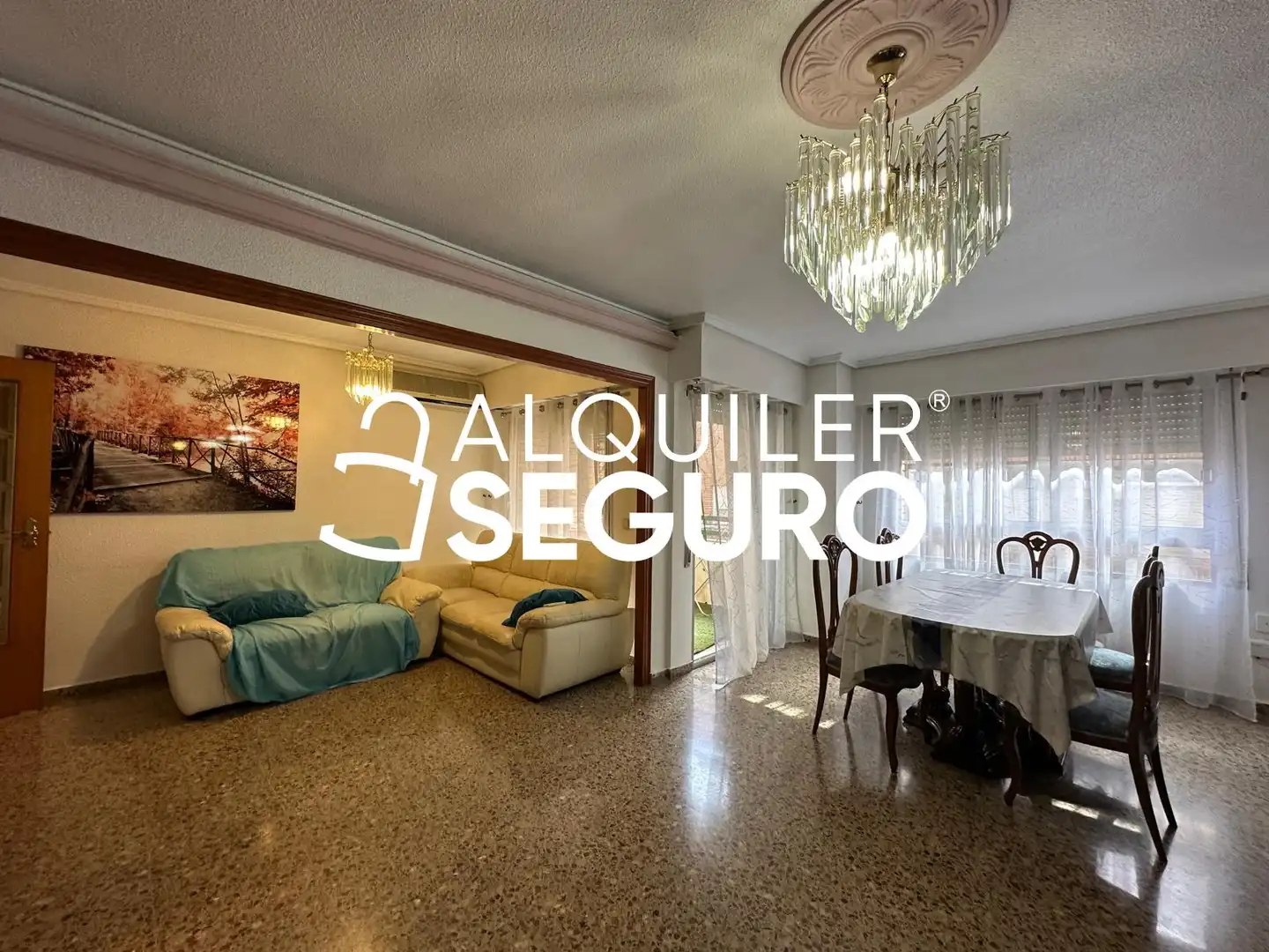 Living room of Flat for rent in Alfafar  with Air Conditioner, Terrace and Furnished