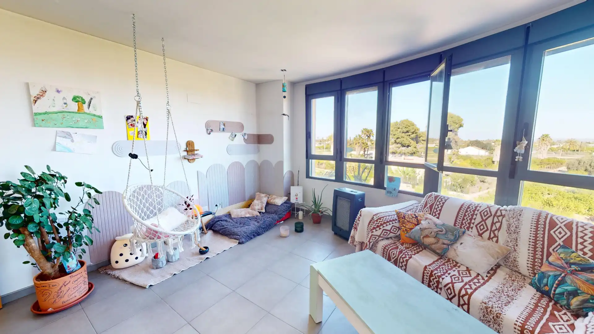 Sala de estar de Piso en venta en Elche / Elx con Amueblado y Balcón