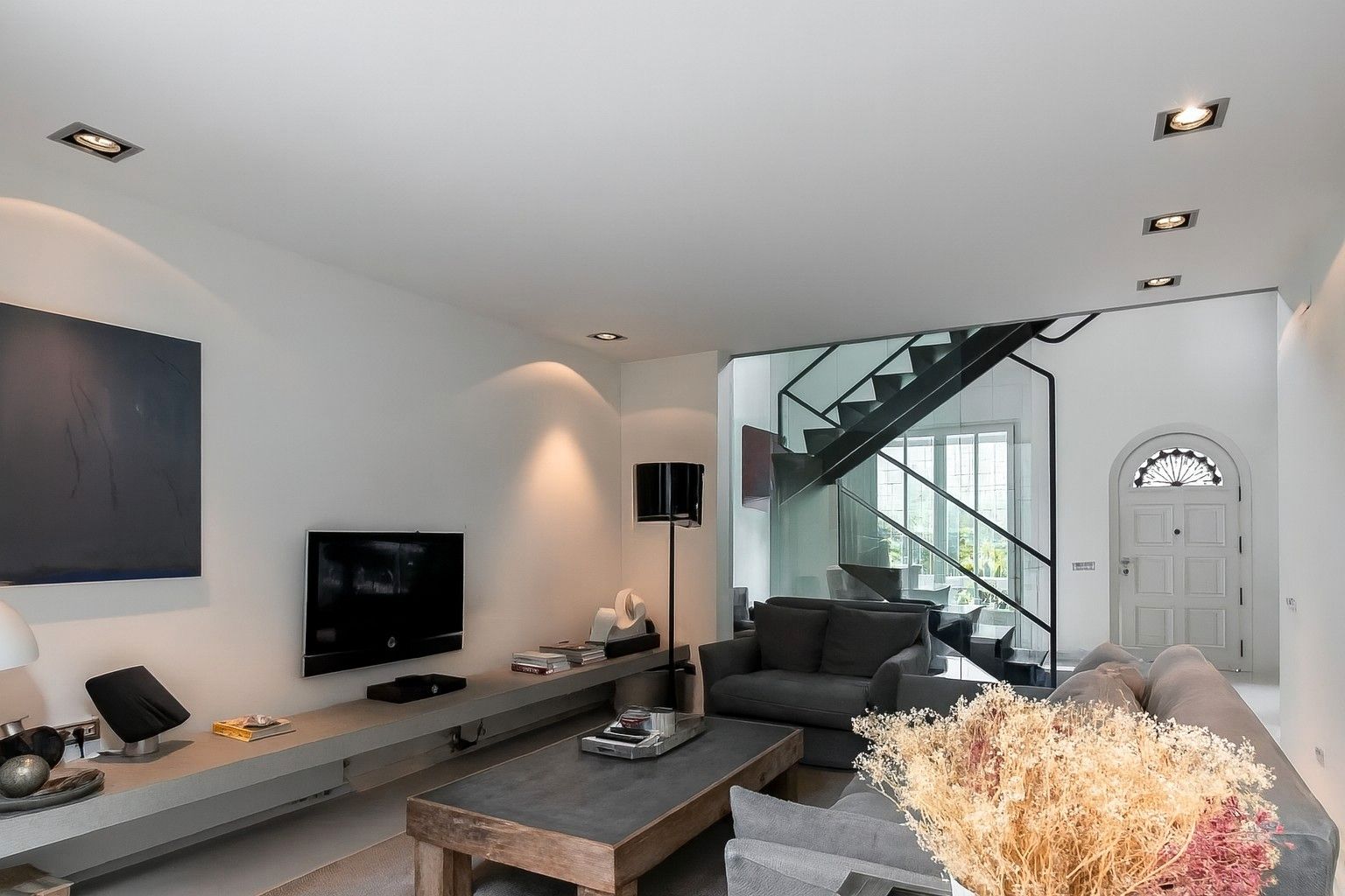 Living room of Single-family semi-detached for sale in  Barcelona Capital  with Air Conditioner, Heating and Private garden