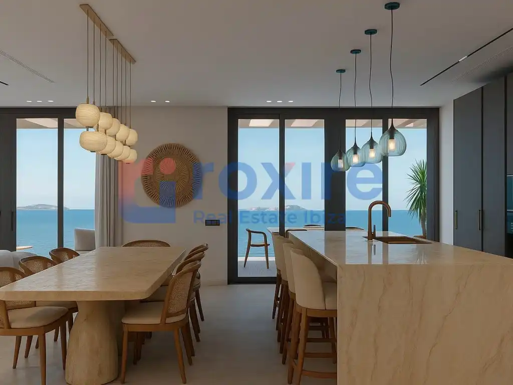 Esszimmer von Erdgeschoss zum Verkauf in Sant Antoni de Portmany mit Klimaanlage, Privatgarten und Terrasse