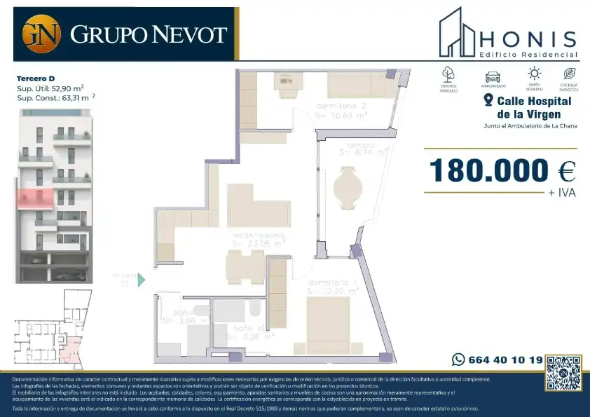 Piso en venta en Calle Hospital de la Virgen, 9, Angustias - Chana - Encina