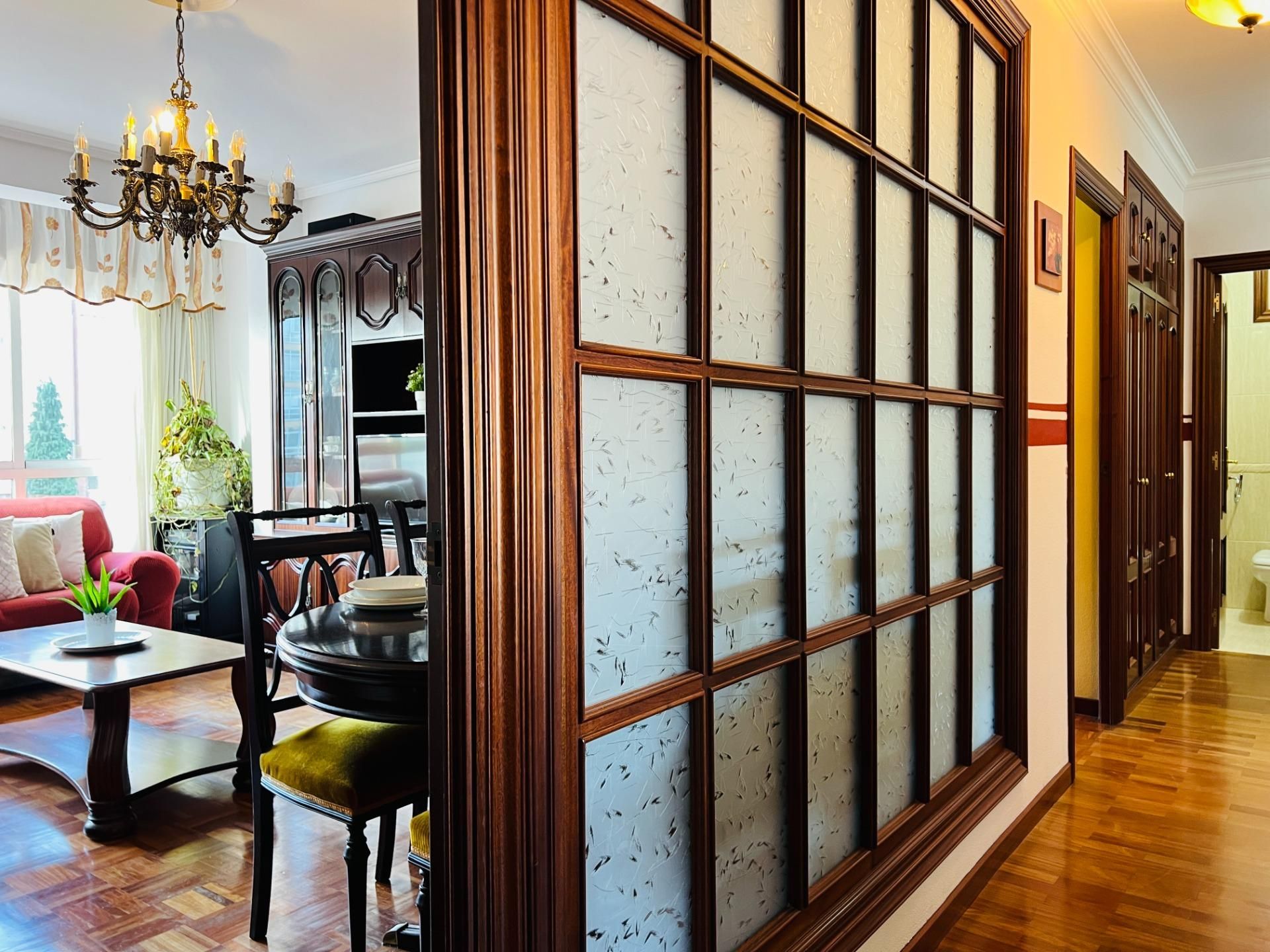 Dining room of Flat for sale in A Coruña Capital   with Parquet flooring and Furnished