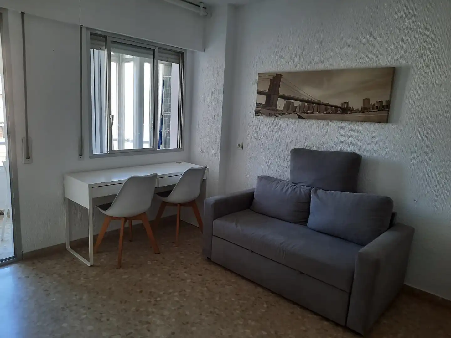 Sala d'estar de Estudi de lloguer en Torremolinos amb Aire condicionat, Calefacció i Terrassa