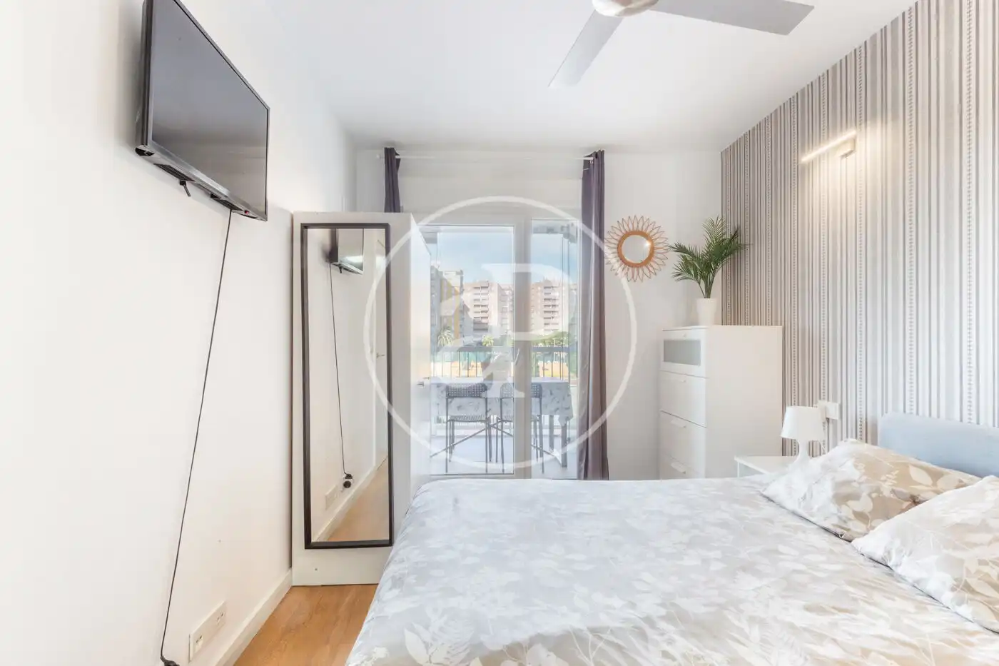Schlafzimmer von Wohnung zur Miete in Canet d'En Berenguer mit Klimaanlage, Heizung und Privatgarten