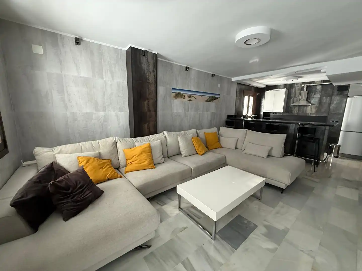 Sala d'estar de Apartament de lloguer en Marbella amb Aire condicionat, Terrassa i Moblat