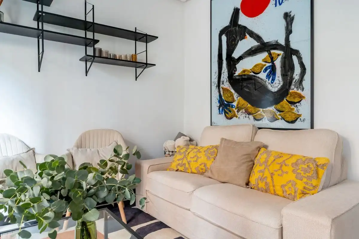 Wohnzimmer von Wohnung zum Verkauf in Madrid mit Klimaanlage, Heizung und Möbliert