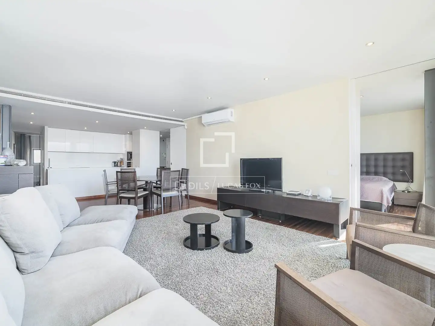 Living room of Attic for sale in Barcelona  with Air Conditioner, Parquet flooring and Terrace