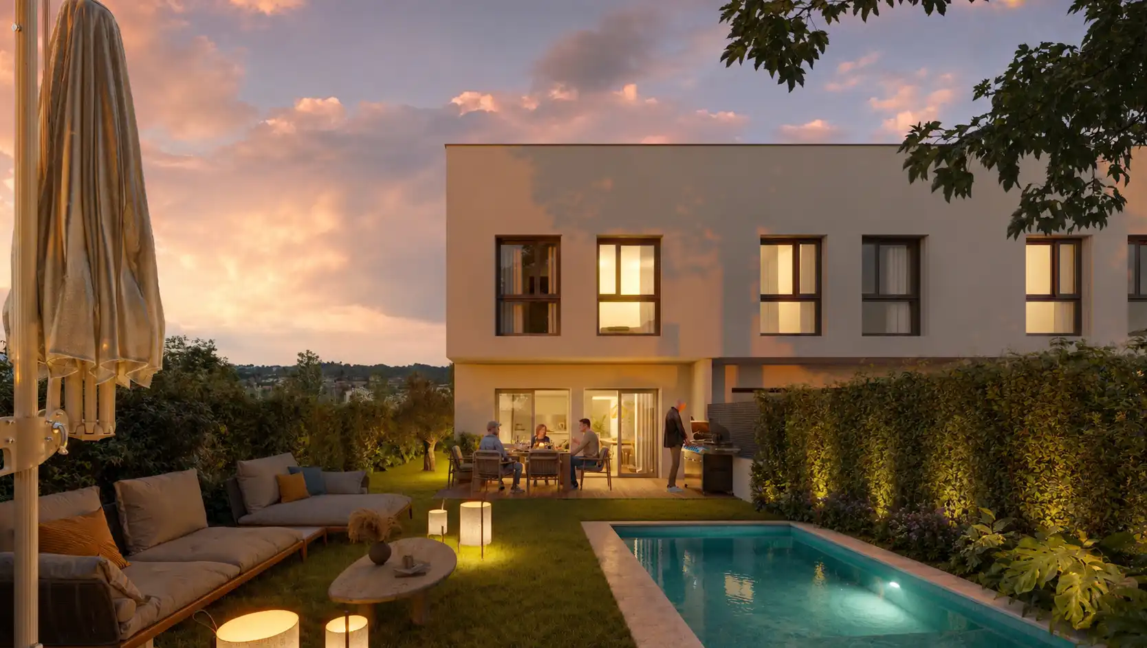 Neubau-Reihenhaus mit Garten zum Verkauf in Carrer Puigcendros 13