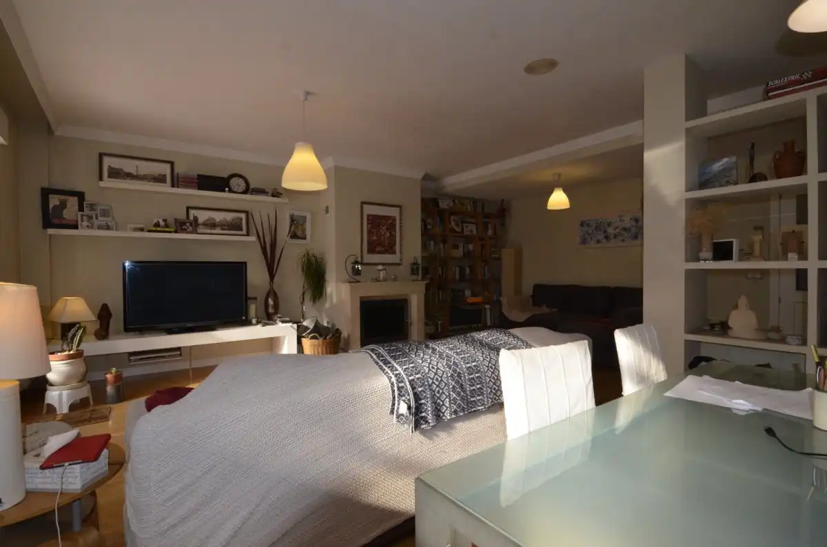 Sala de estar de Casa adosada en venta en Doñinos de Salamanca con Calefacción, Parquet y Terraza