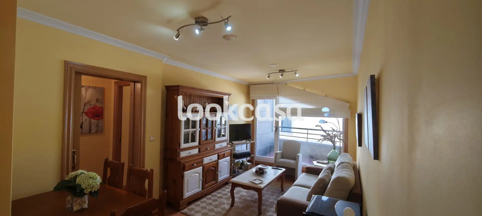 Sala d'estar de Àtic en venda en Sanxenxo amb Calefacció, Parquet i Terrassa