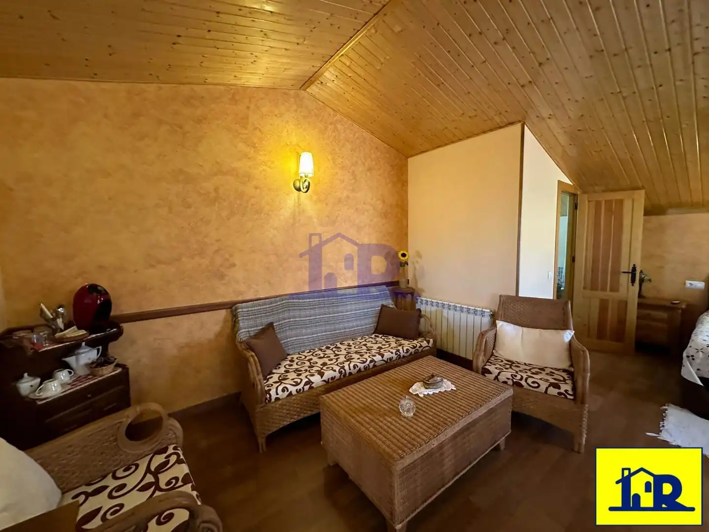 Living room of Houses for sale in Villar de Olalla  with Heating, Terrace and Storage room
