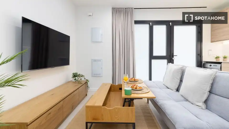 Sala de estar de Estudio para compartir en Valencia con Aire acondicionado, Terraza y Amueblado